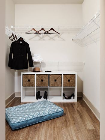 Spacious walk-in closets